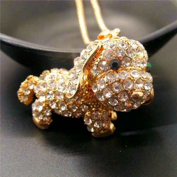 Source Unknown Jewelry Moveable Crystal Articulating Puppy Dog